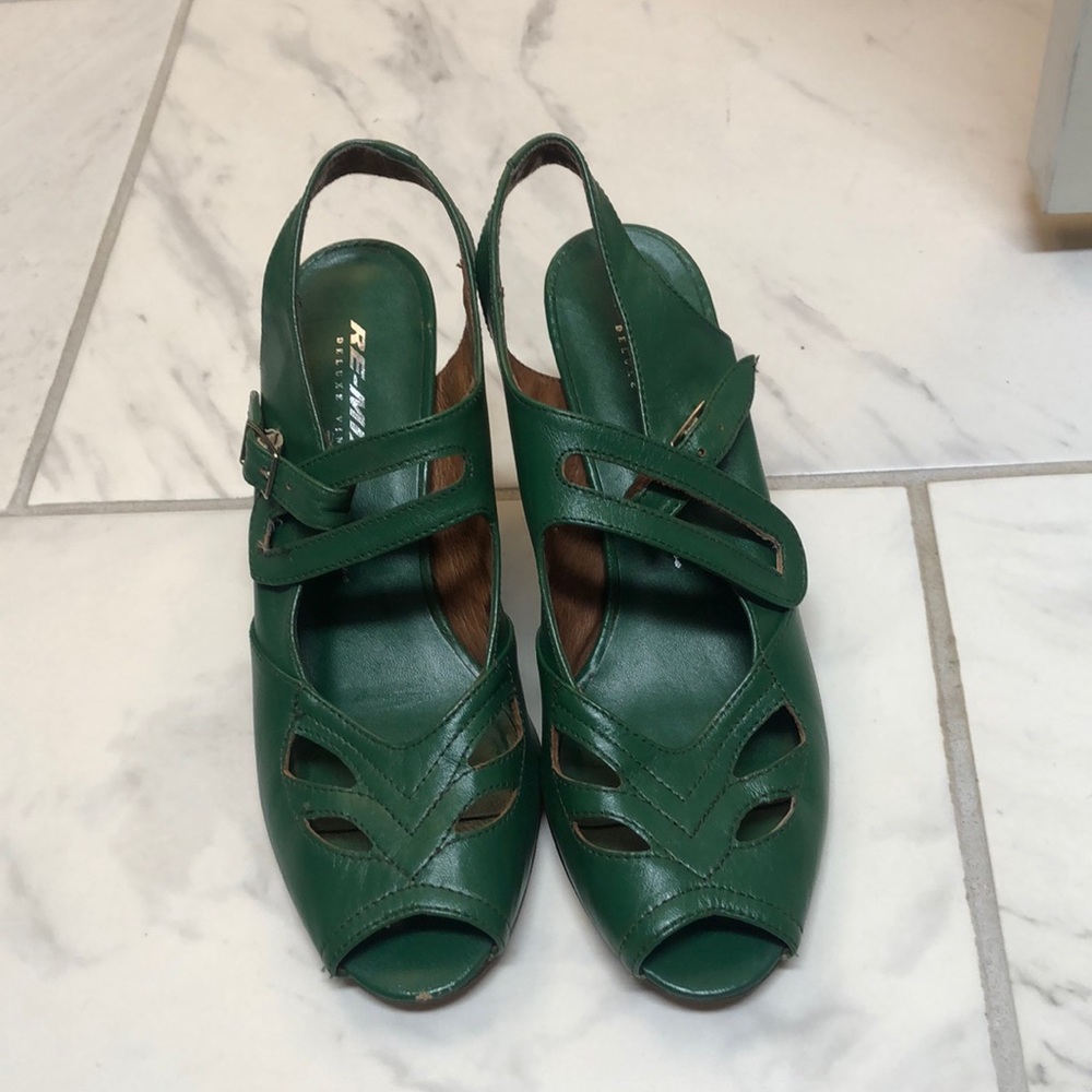 Re-Mix pepper green peep toes